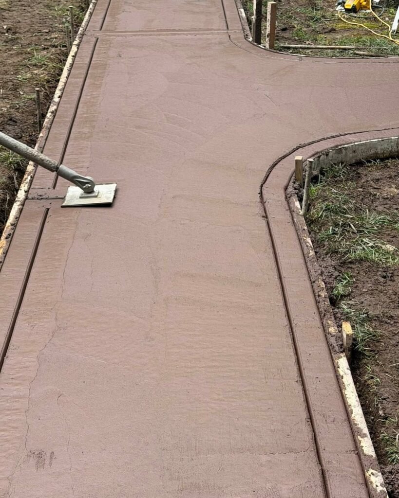 Residential concrete slab installation completed in Apex, NC